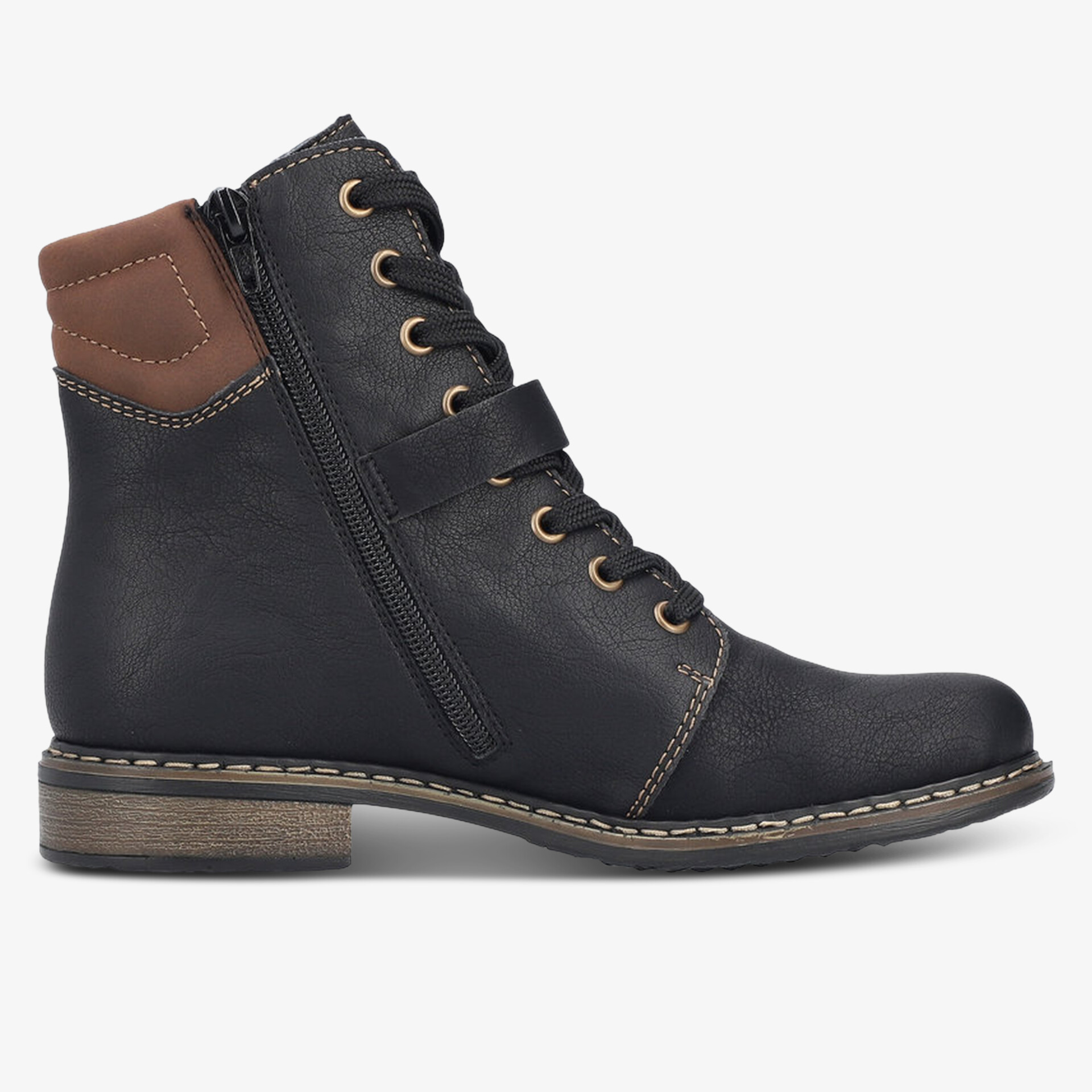 rieker Damen Schnürstiefeletten schwarz
