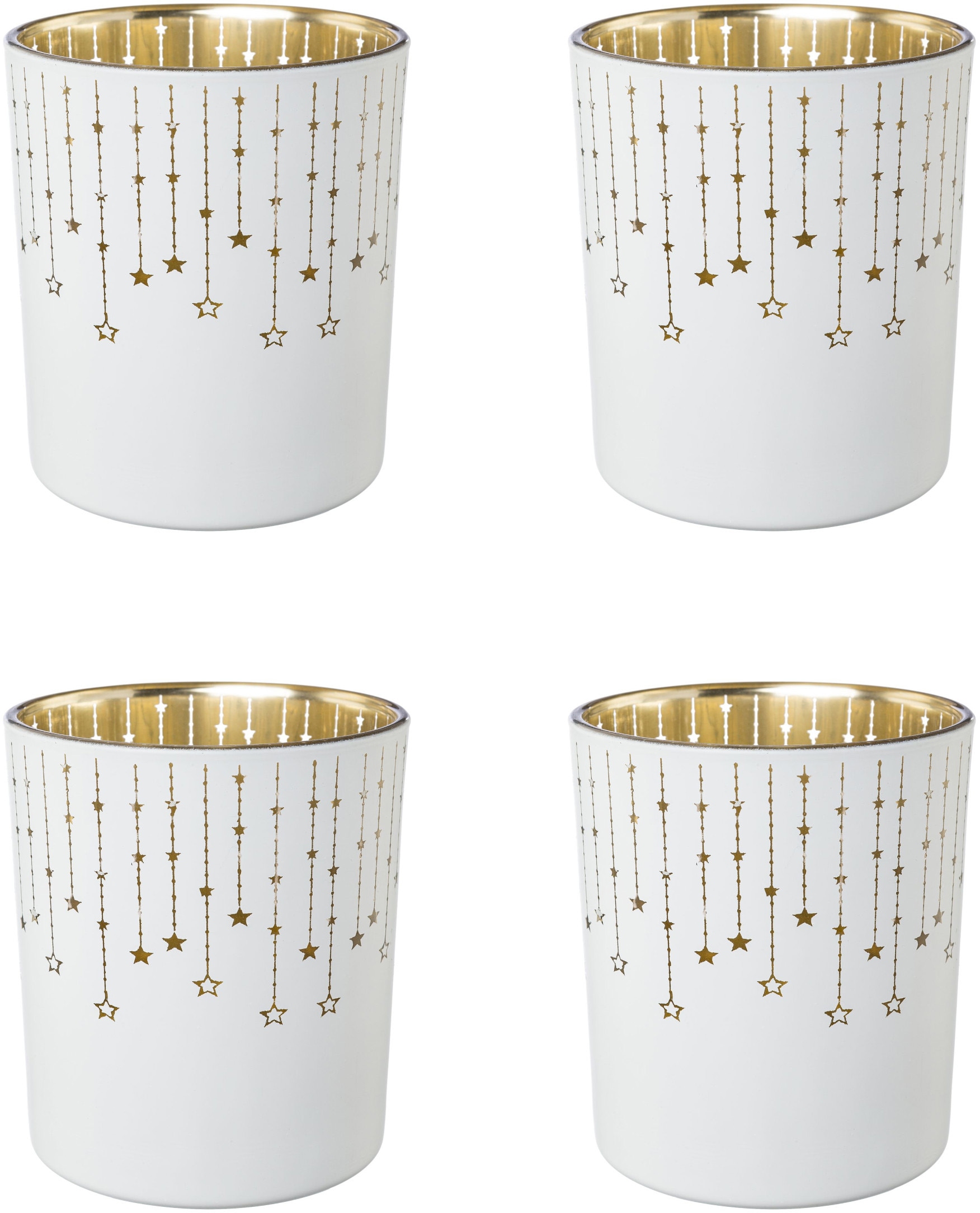 Creativ deco Teelichthalter »Weihnachtsdeko« mit goldfarbener Innenseite
