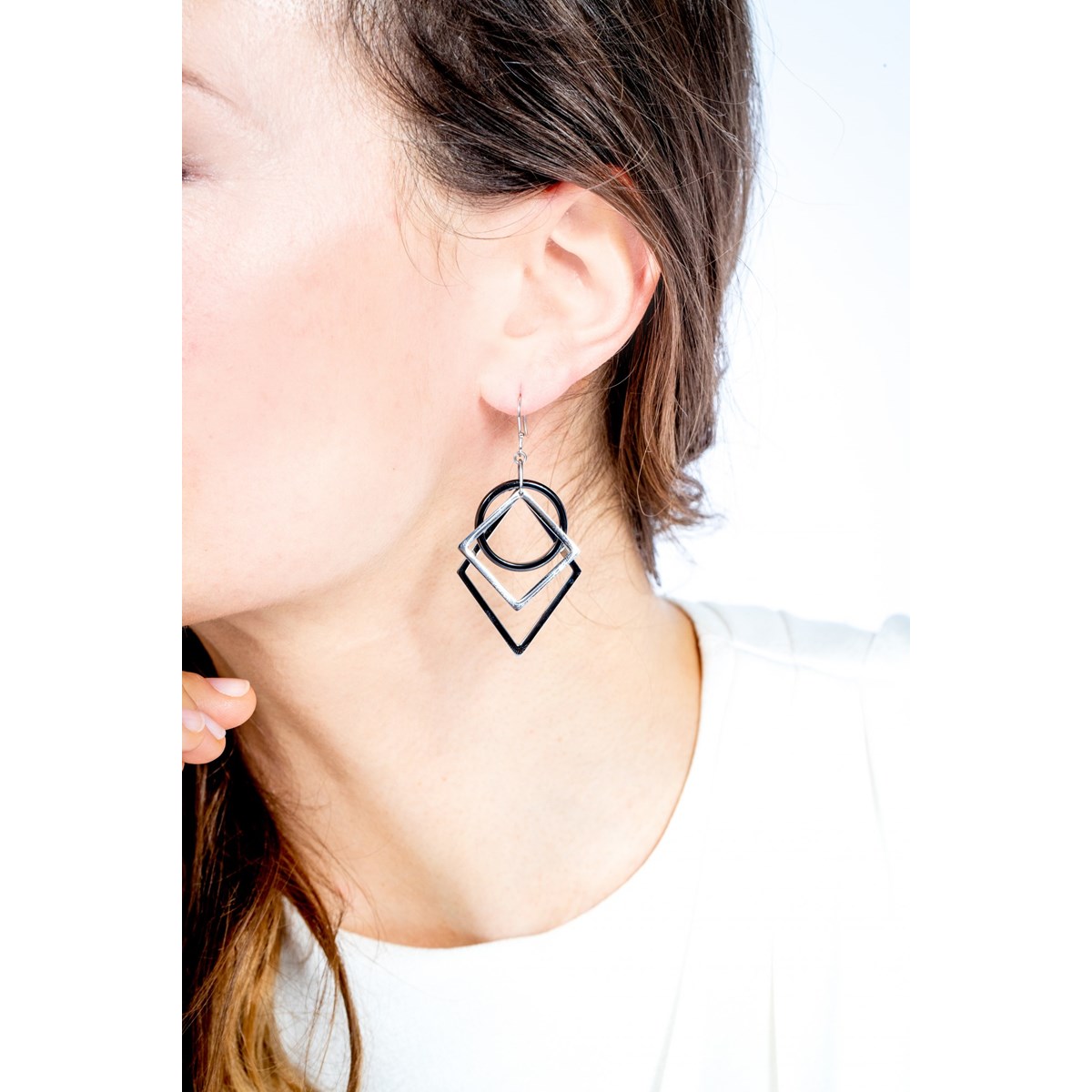 Boucles d'oreilles pendantes en Acier