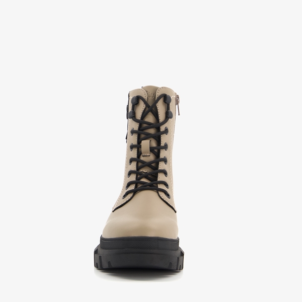 s. Oliver dames veterboots beige/taupe