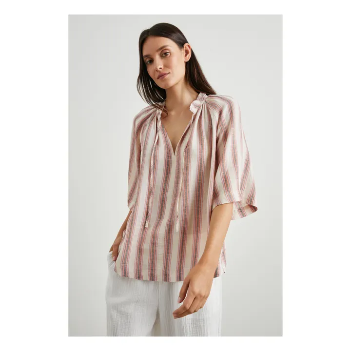 Rails Blouse Eveline Rayures Lin | Ecru
