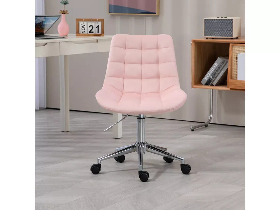 Chaise de bureau SVITA MICKY pour enfants, chaise de bureau réglable en hauteur, chaise pivotante, rose