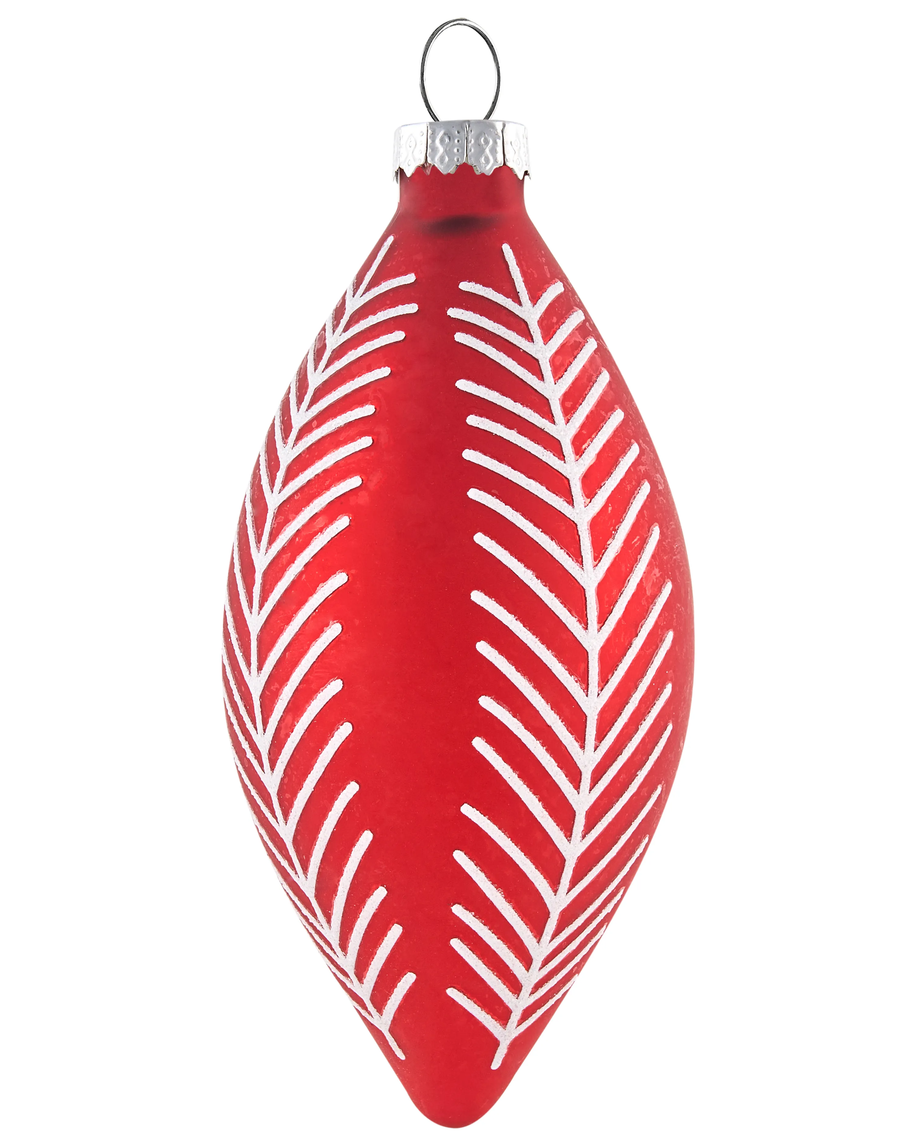 Set van 50 kerstballen SNOWFLAKE Glas Rood/wit