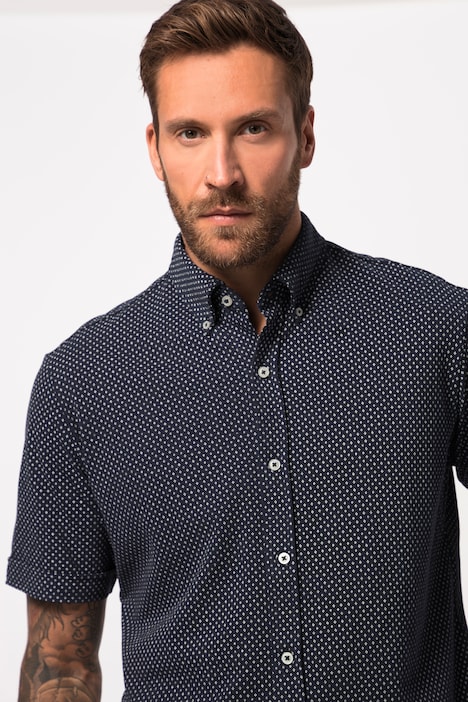 Piqué-Hemd, Halbarm, Buttondown-Kragen, Modern Fit, bis 8 XL