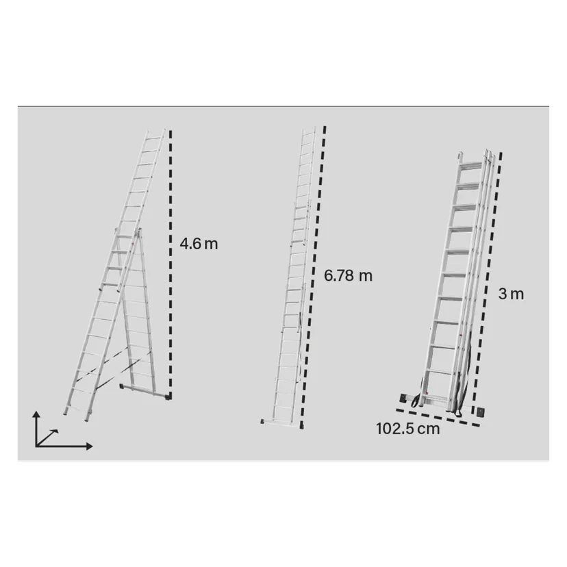 Kombinasjonsstige 3x11 trinn 6,78 m