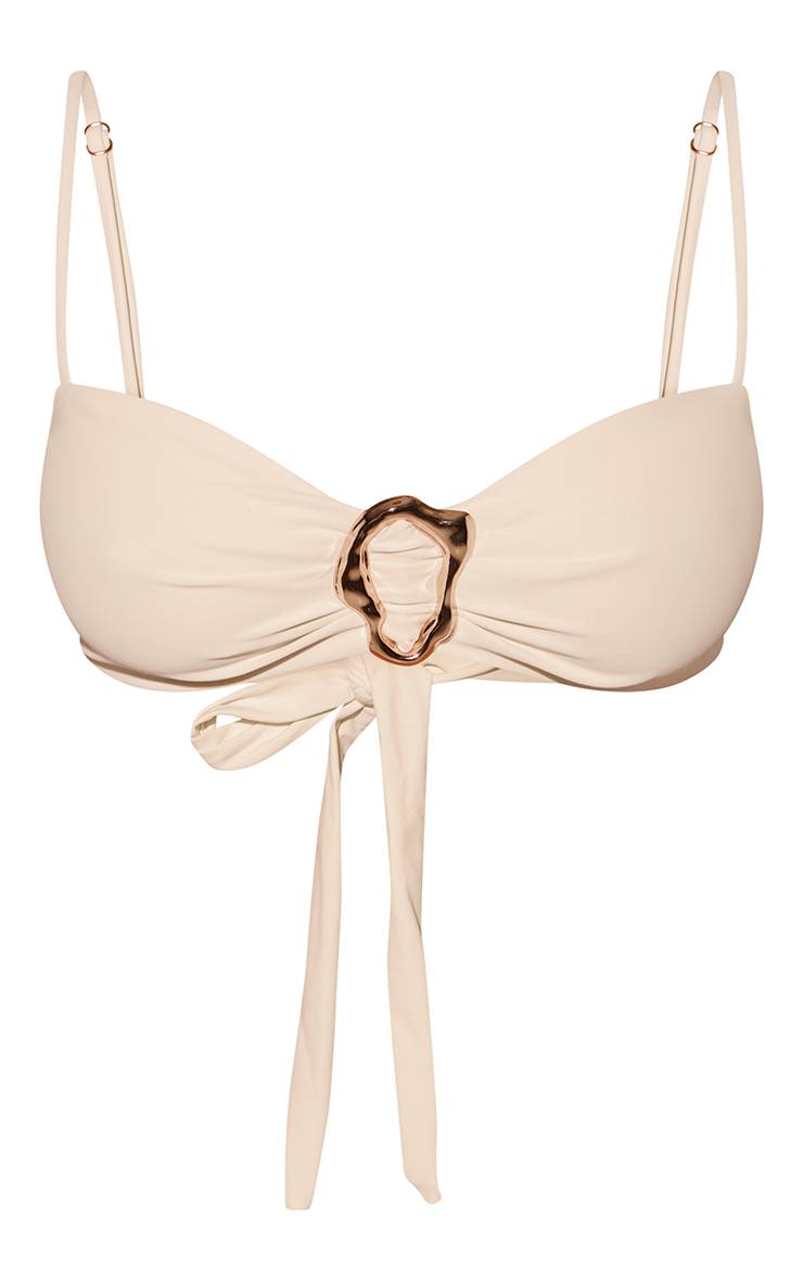 Crème Haut De Bikini Avec Détail Anneau En O