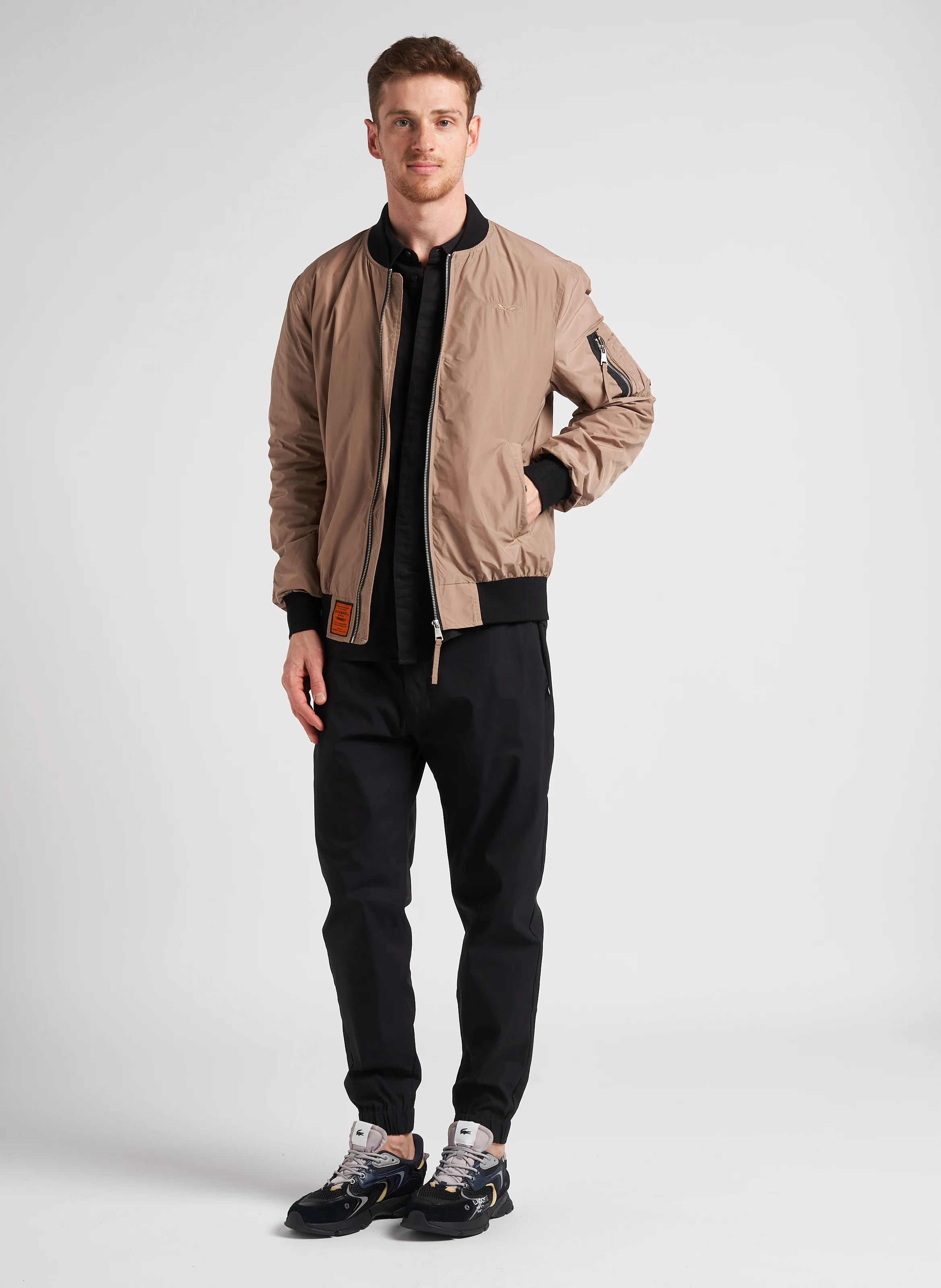 MA1 - Bomber col teddy regular-fit zippé | Beige