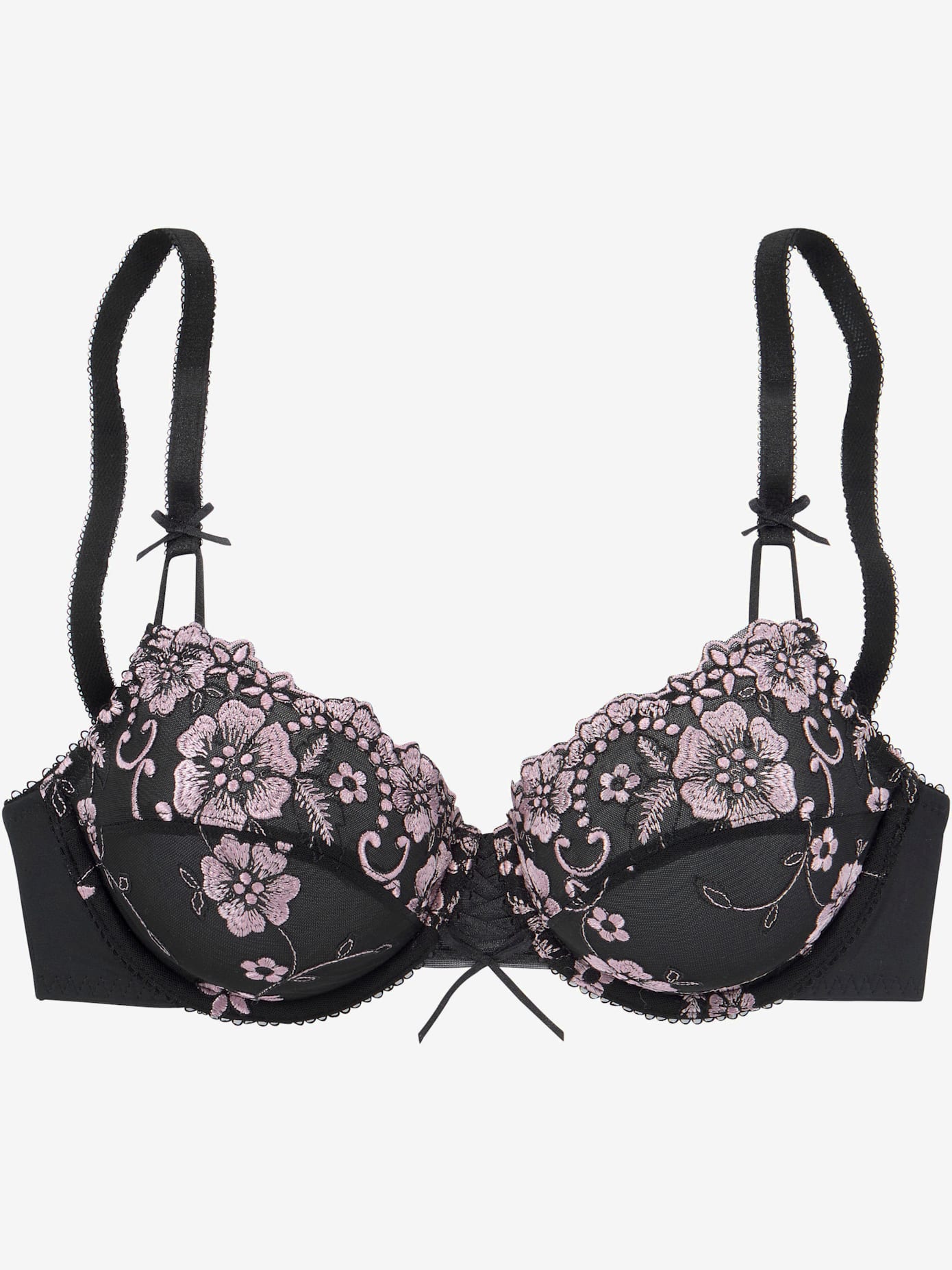 Soutien-gorge à armatures avec dentelle brodée