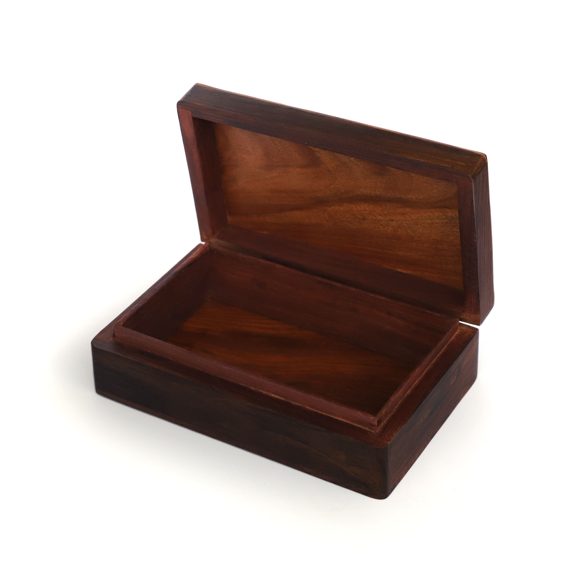 Holz-Schatulle mit Messingintarsien, braun, gold, B 20 cm, L 16 cm, H 6 cm von fischer's lagerhaus