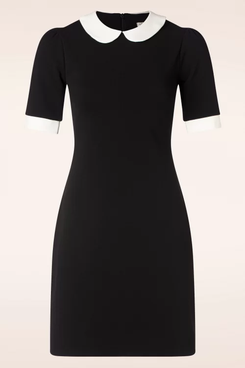 Vintage Chic for Topvintage Ebony jurk in zwart en wit