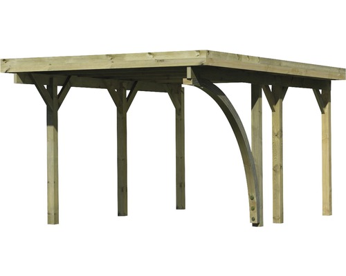 Enkele carport Karibu Dahnen 1 variant B incl. 1 inrijboog 318 x 480 cm drukgeïmpregneerd