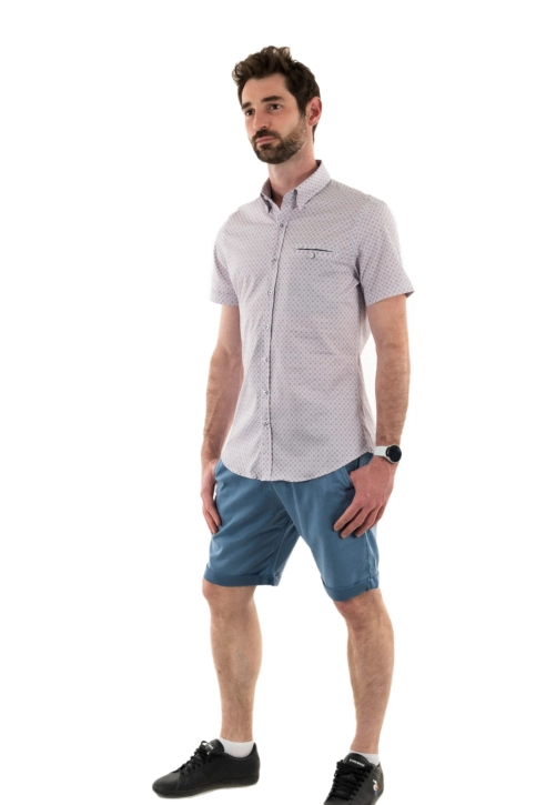 Chemise manches courtes Benson & Cherry luzmancourt blanc rose