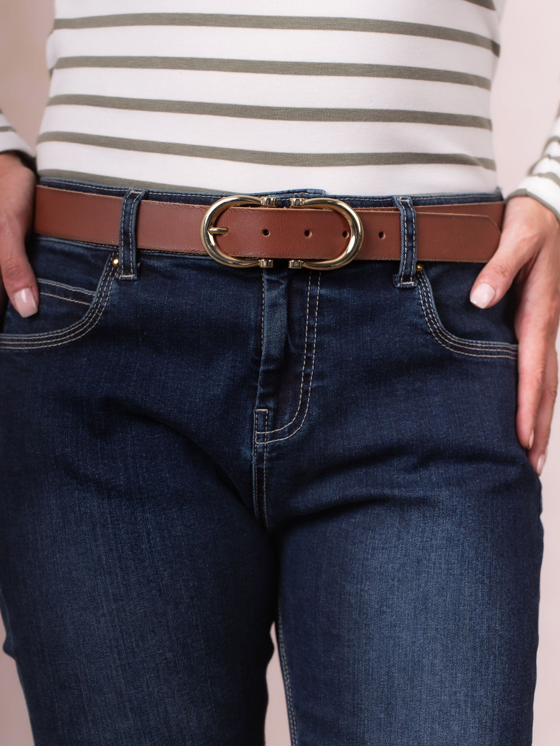 Bruin - Lakeland Leather Bowness Suède Riem met Dubbele Gesp