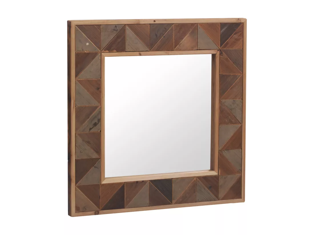 Miroir carré en bois recyclé