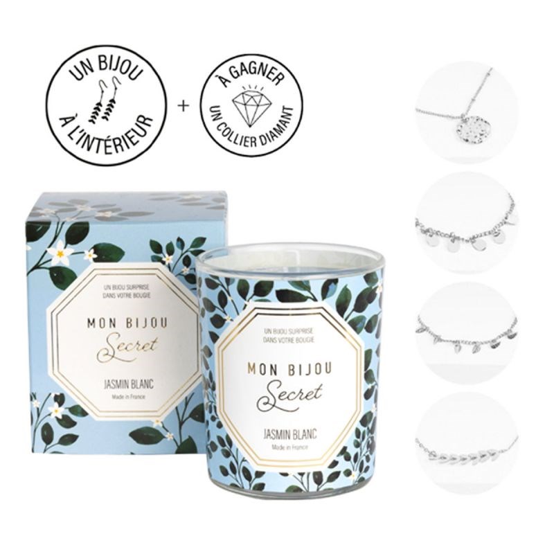Bougie Bijou Bracelet argenté - Parfum Jasmin - 40h