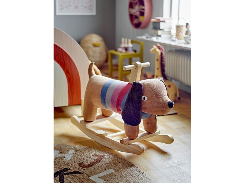 Bloomingville Schaukeltier Charlie Hund Braun Schaukelspielzeug