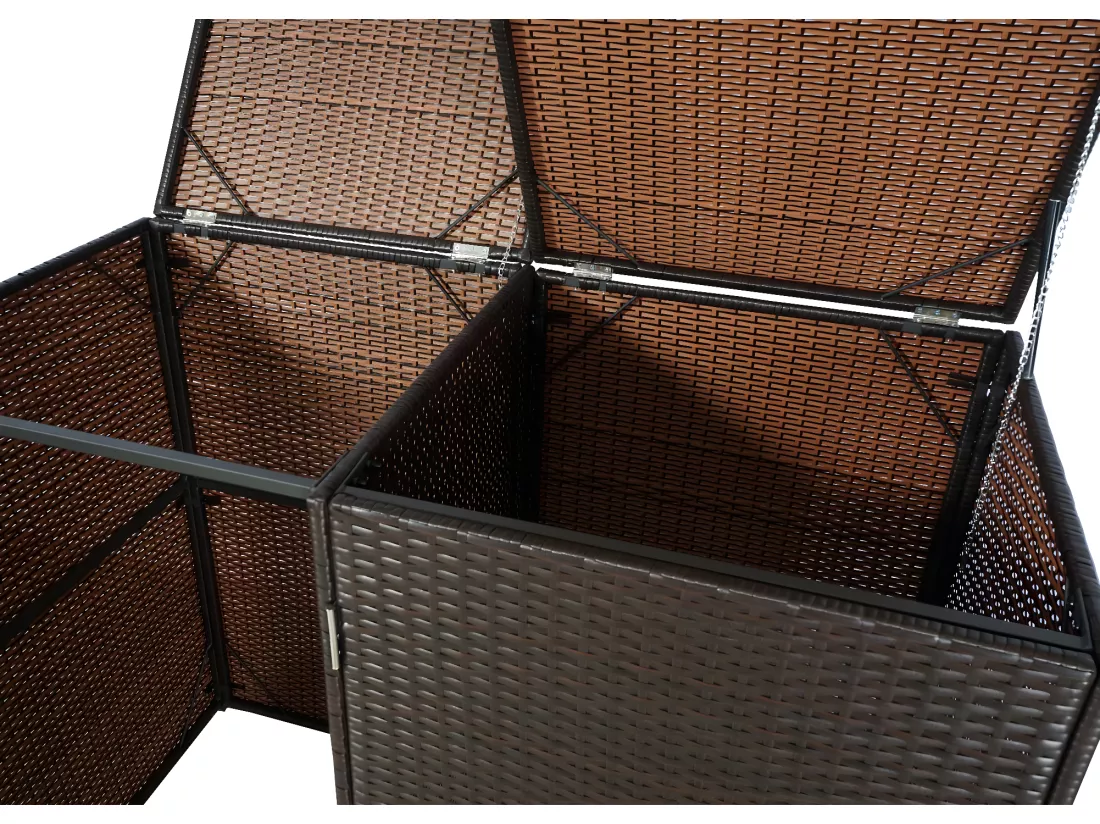 Habillage pour 2 poubelles MCW-E25 2x120l, brun