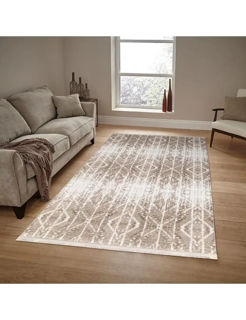 Brown and Cream Rug 100x200cm