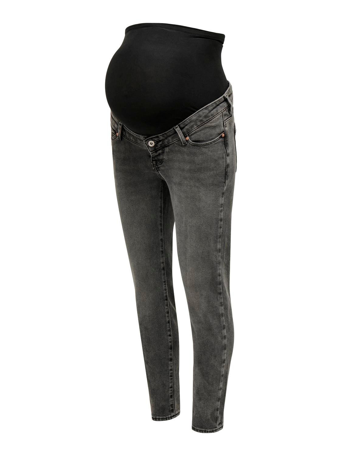 OLMEMILY Hohe Taille Gerade geschnitten Jeans Dark Grey Denim