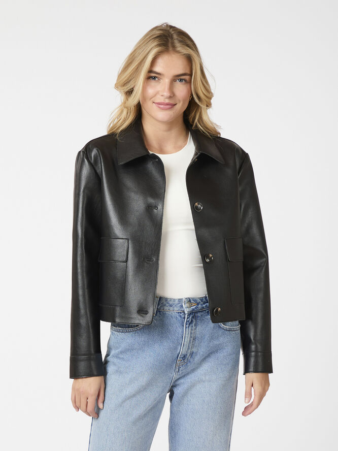 Neo Noir Romana Faux PU Jacket Black