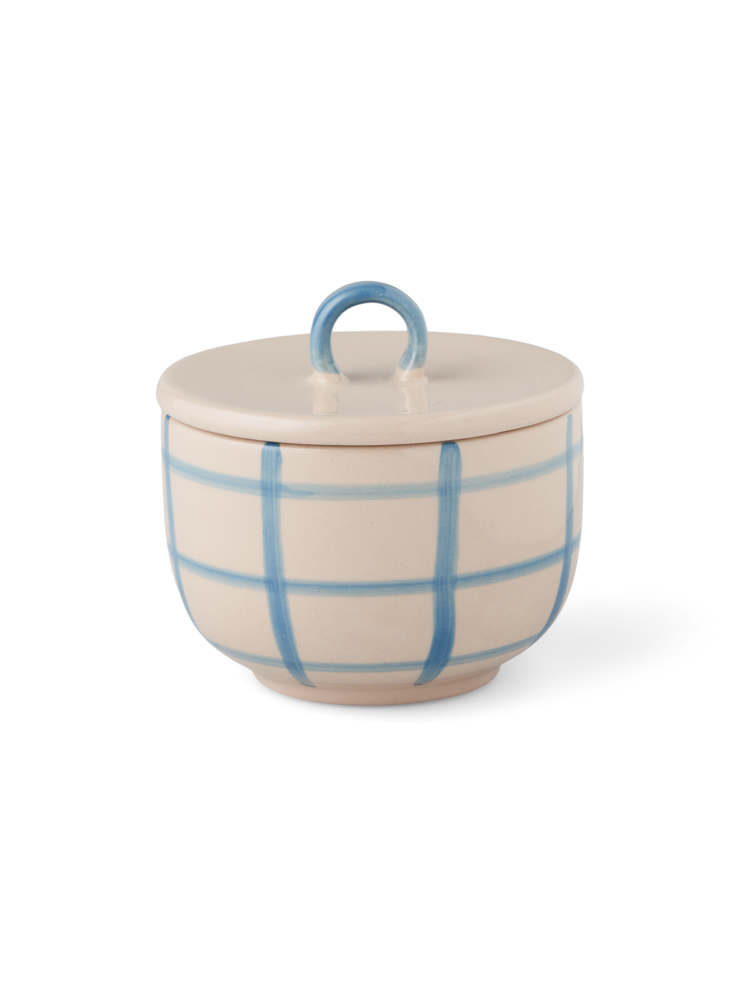 Sukkerskål | Stentøj. Ø8,7 x 8,4 cm. | Smokey Blue, Off White