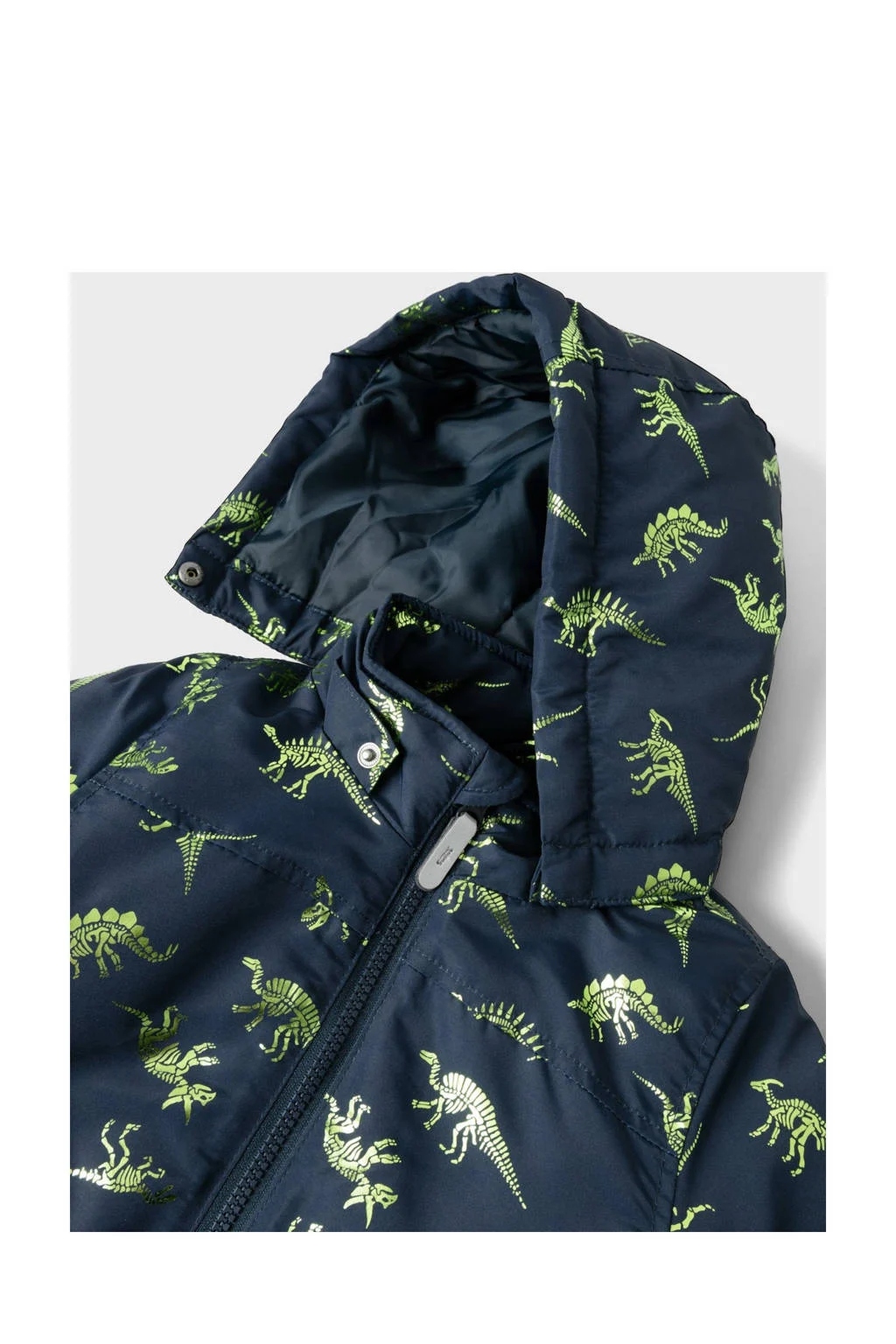 NAME IT winterjas NMMMAX met all over print donkerblauw/groen