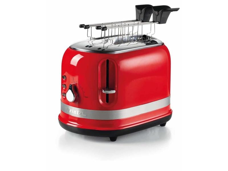 Ariete Toaster MODERNA Rot Klassischer Toaster mit Klemmen
