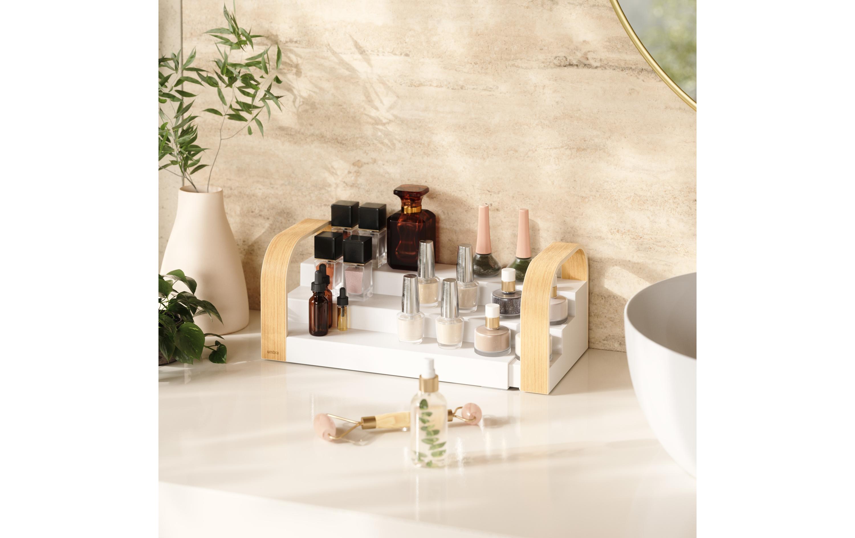 Gewürzregal Bellwood Nature/WeissDreistufiger Küchen-Organizer