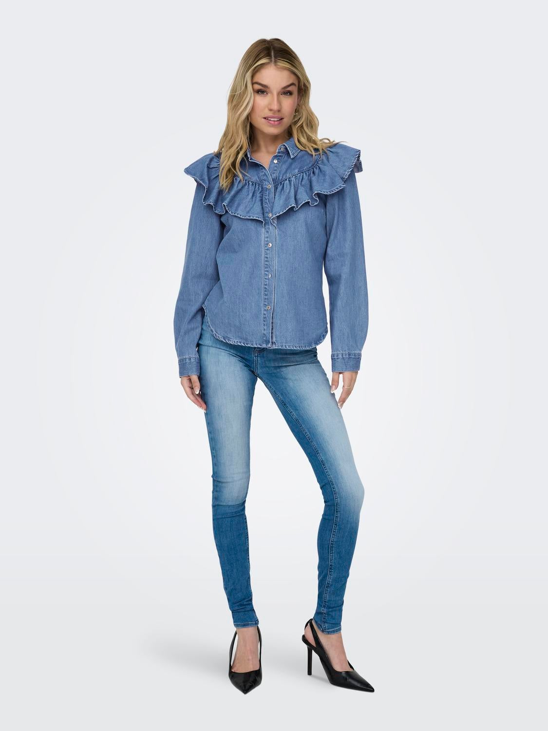 ONLINDIGO Jeanshemd Medium Blue Denim