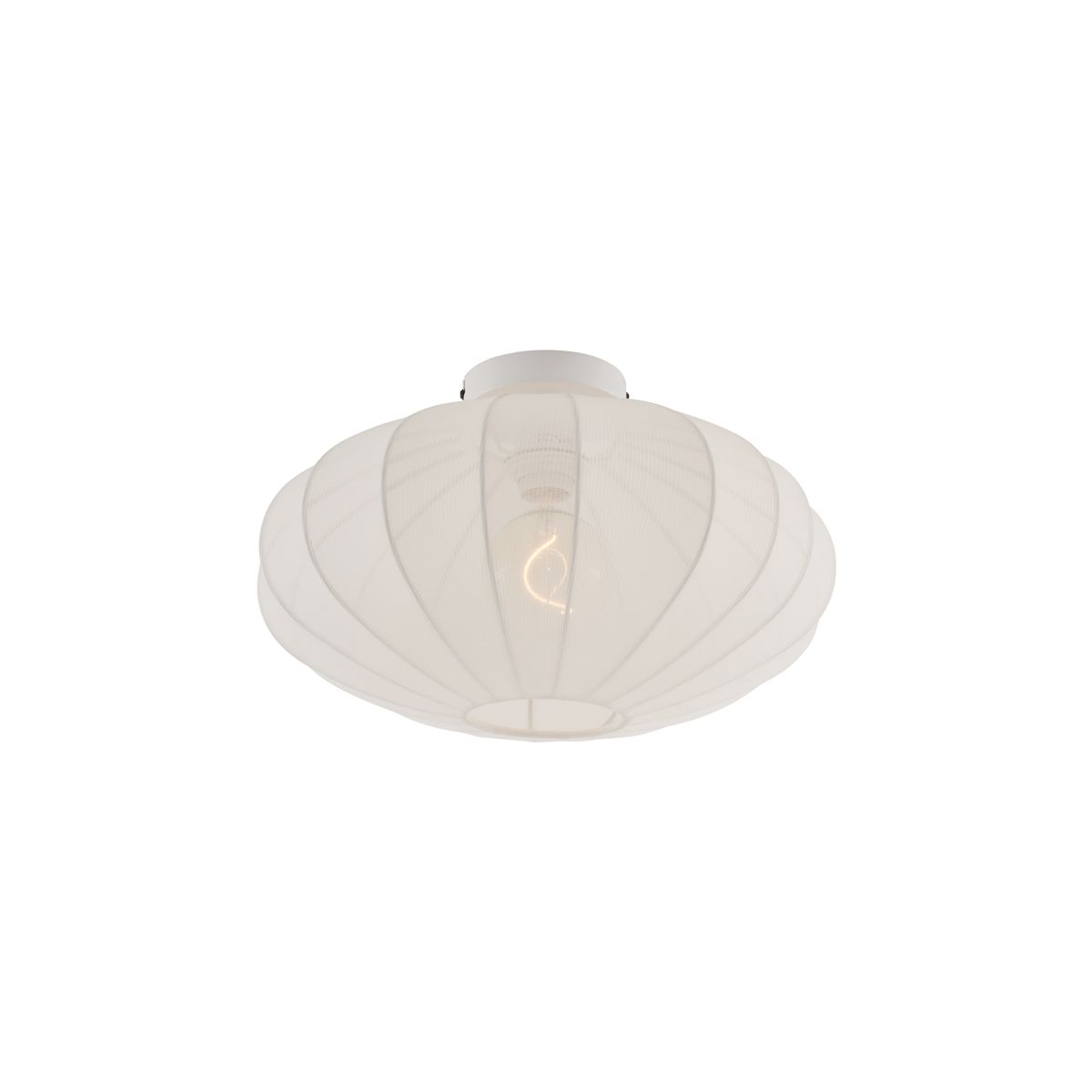 Japandi plafondlamp wit met stoffen kap - Bida