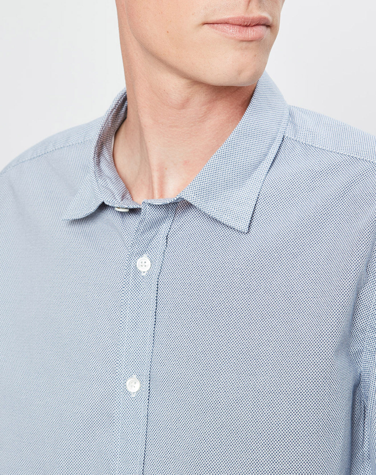 Hartford Chemise Slim Sammy à motifs bleue