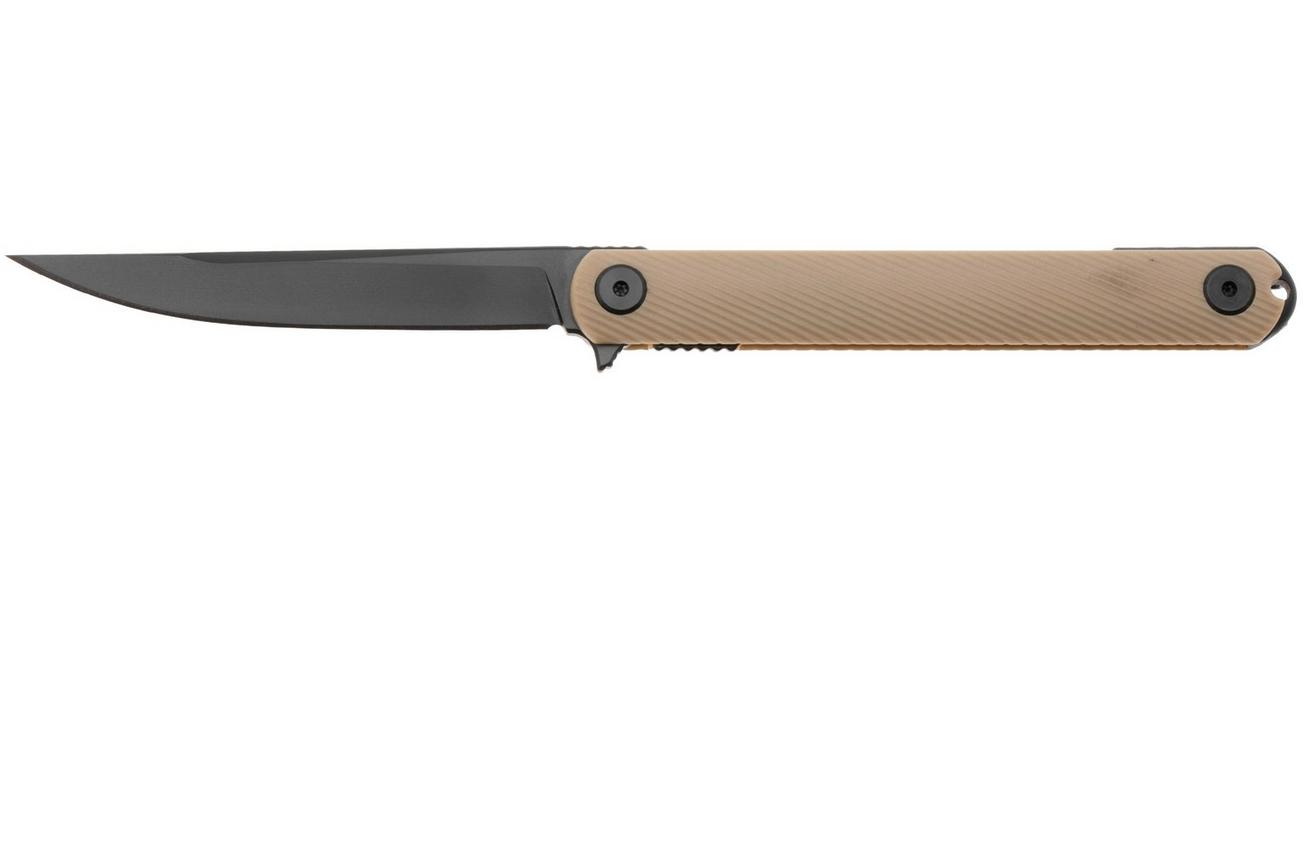 Spartan Blades Nemec Folder SFBL12TN, Black PVD CPM S35VN, Tan Sculpted GFN zakmes, Ondřej Němec design