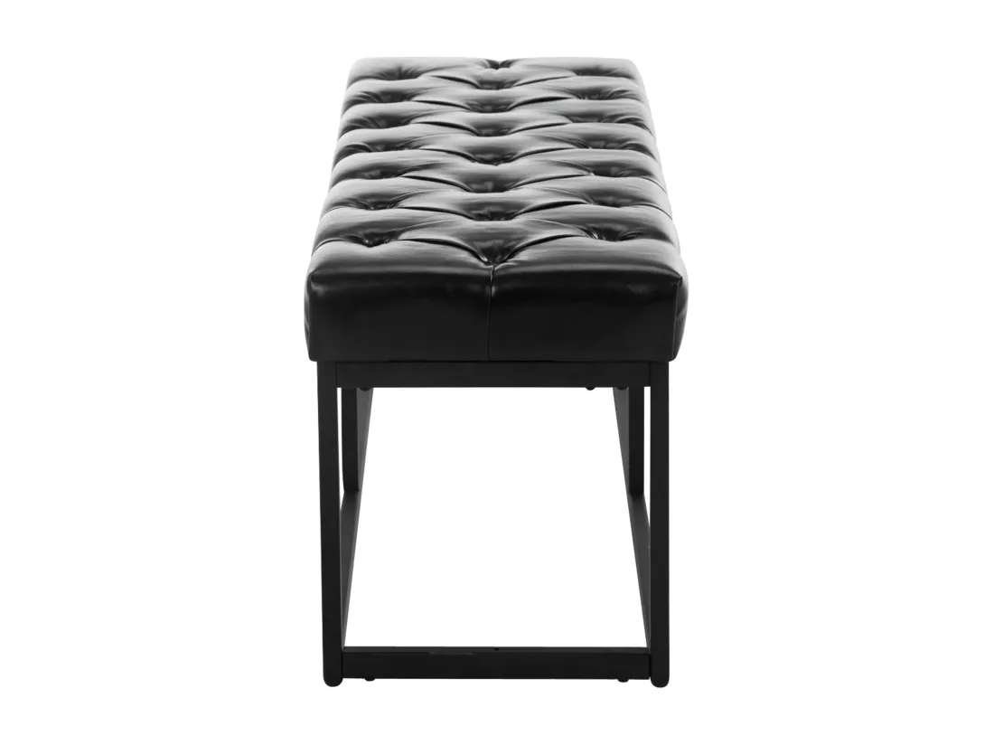 Banquette - Similicuir & Métal noir mat - Noir - Amun
