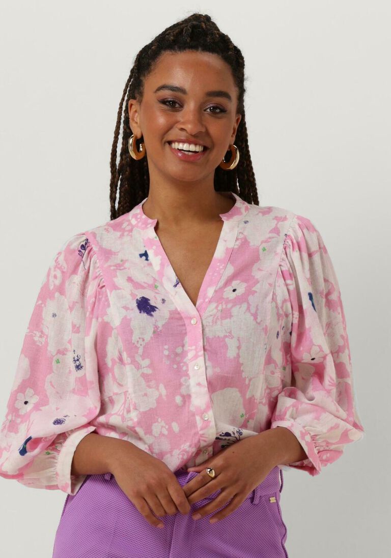 POM AMSTERDAM roze pom amsterdam blouse lilies pink