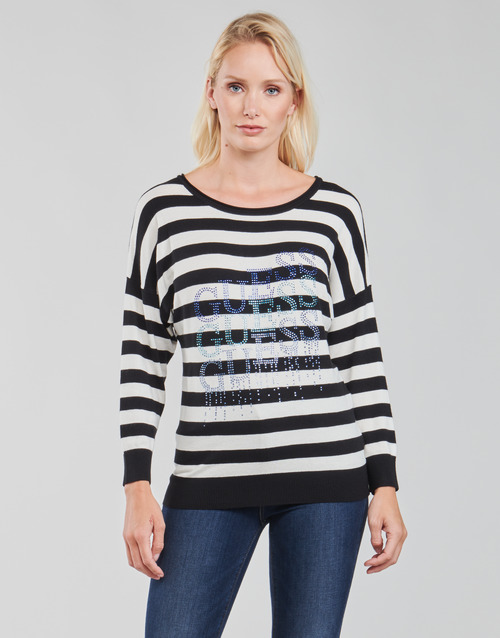 Guess - CLAUDINE BAT SLEEVE SWTR - Noir / Blanc