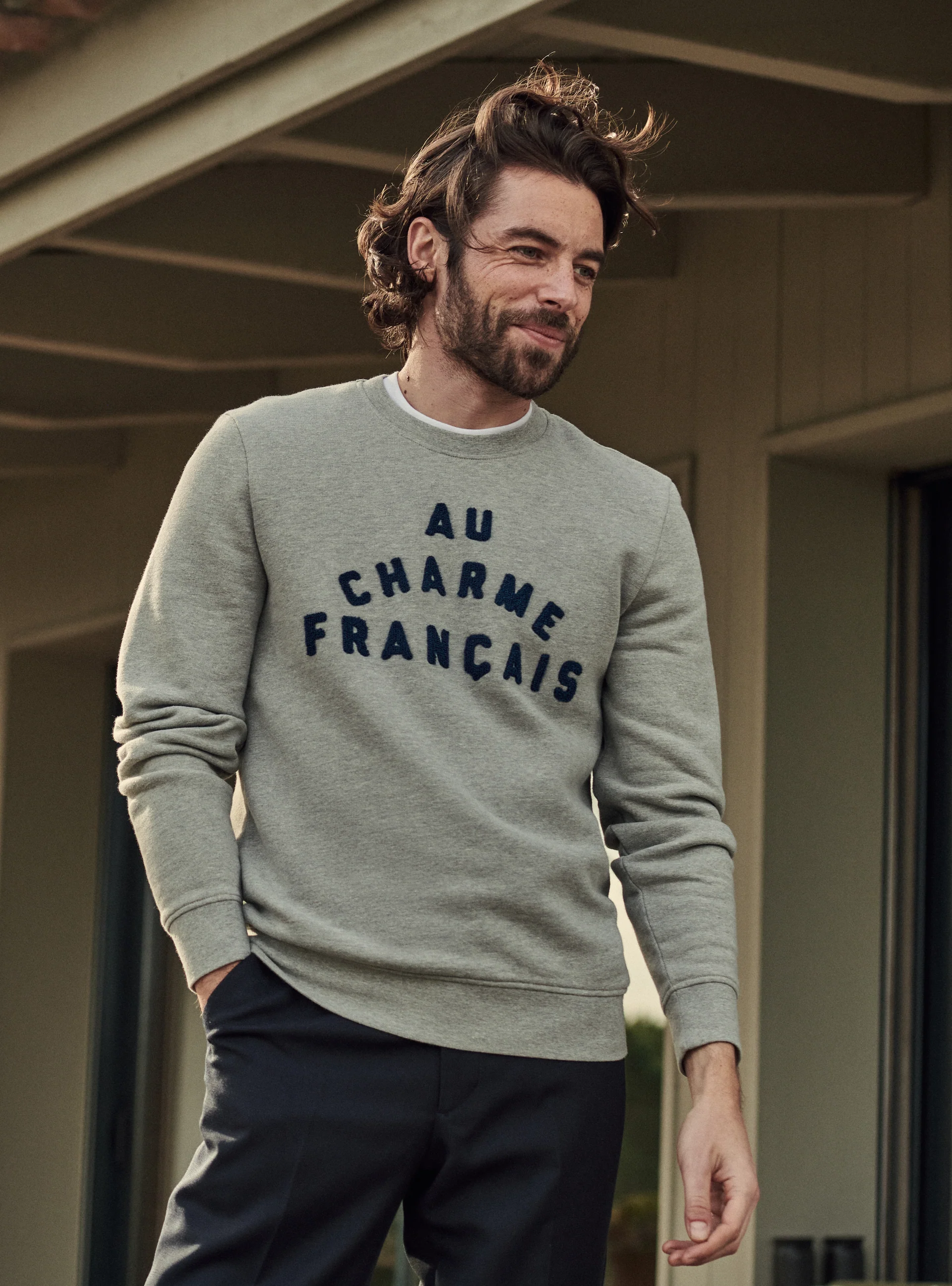 Sweat Legend Gris et Bleu Naval