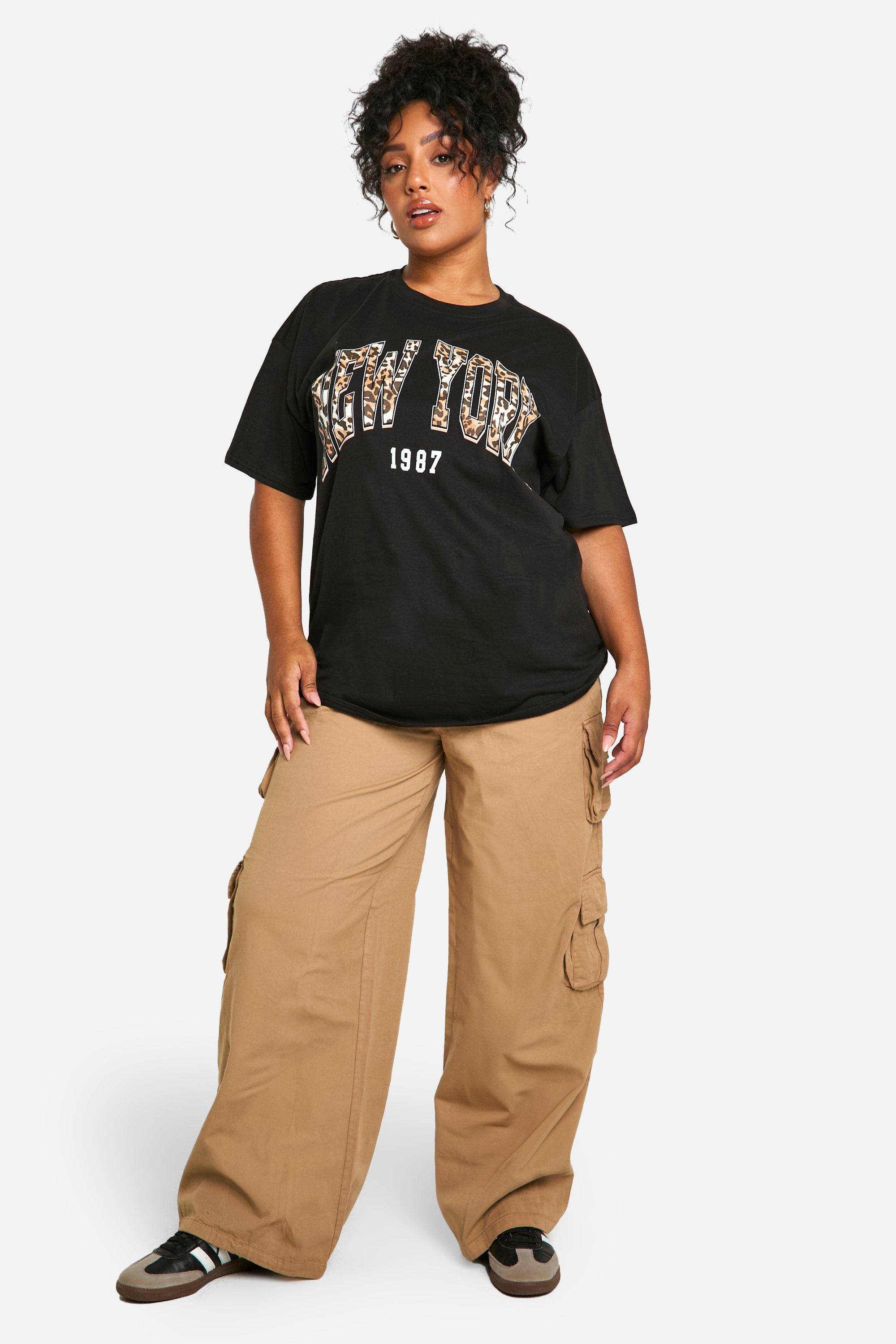 boohoo T-shirt Oversize Plus Léopard New York