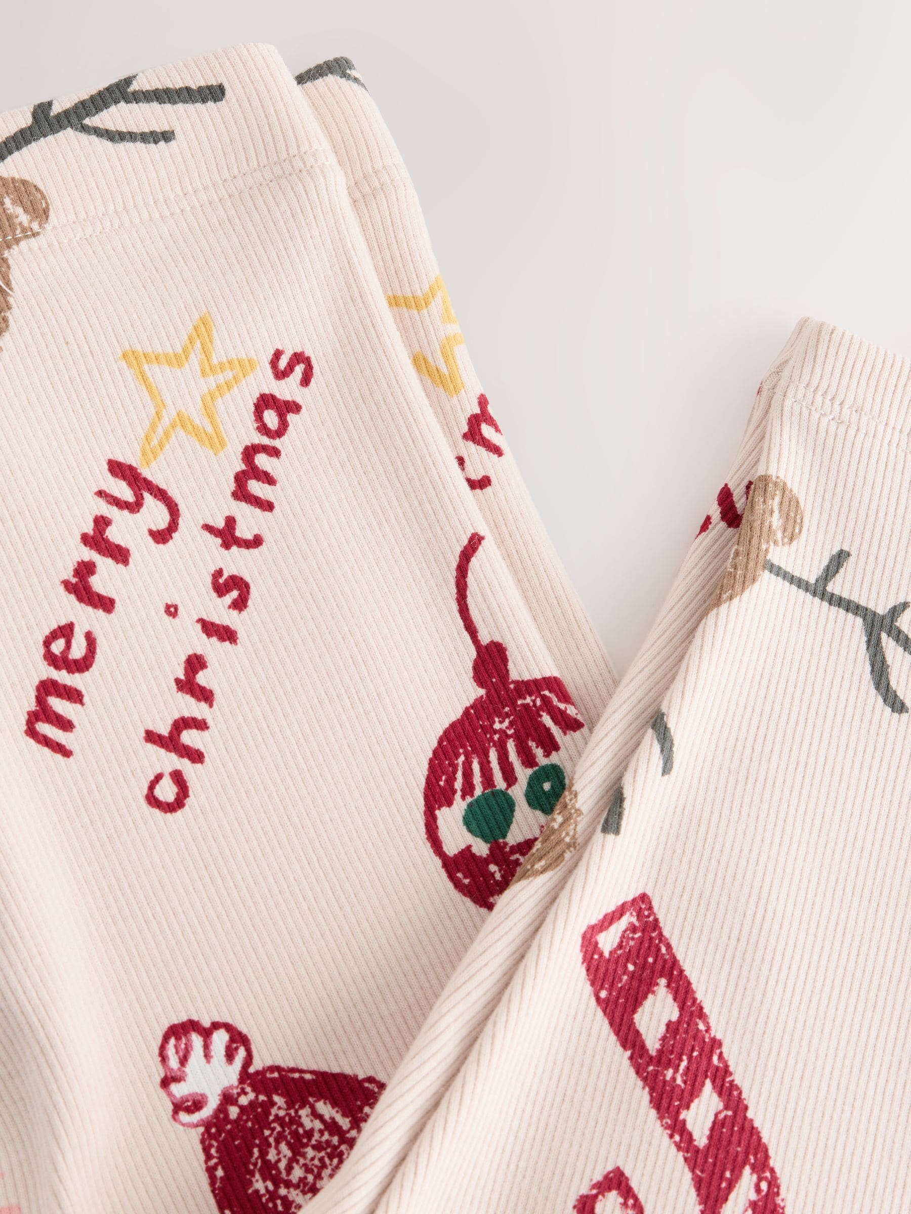 Neutrale kerst - Geribbelde legging (3mnd -7jr)