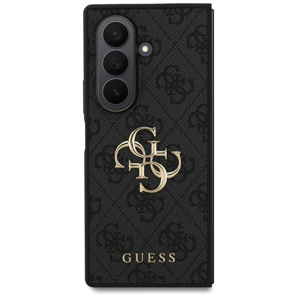 Samsung Galaxy Z Fold7 Leder Hardcase Hülle Metall Logo (GUHCZFD74GMGGR) - Schwarz