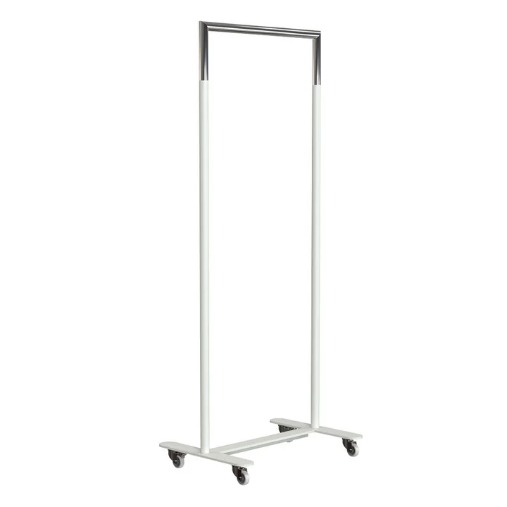 Frost - Bukto Kleiderständer mit Rollen 60 cm, Edelstahl poliert / weiss