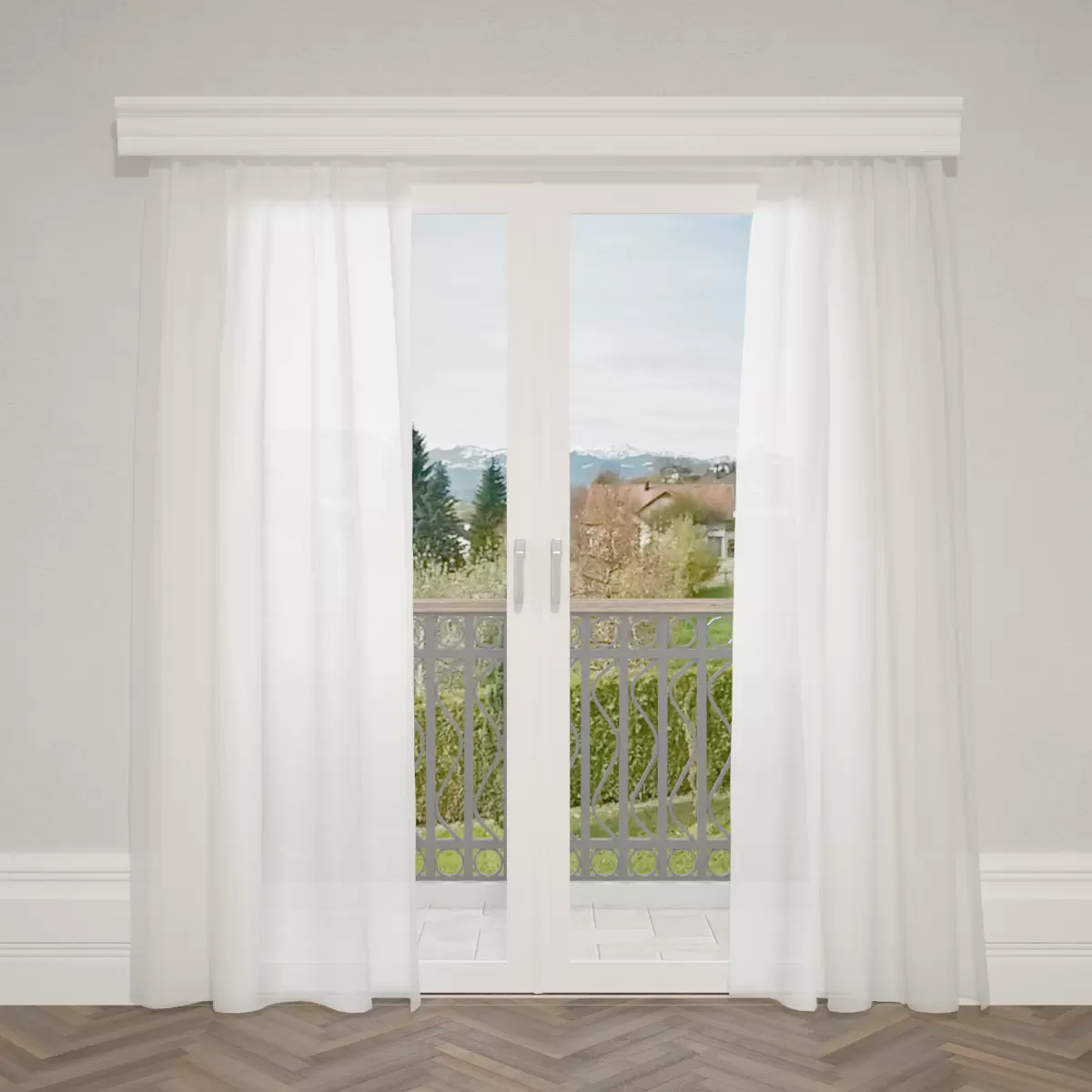 Tagvorhang Mosseline uni weiss