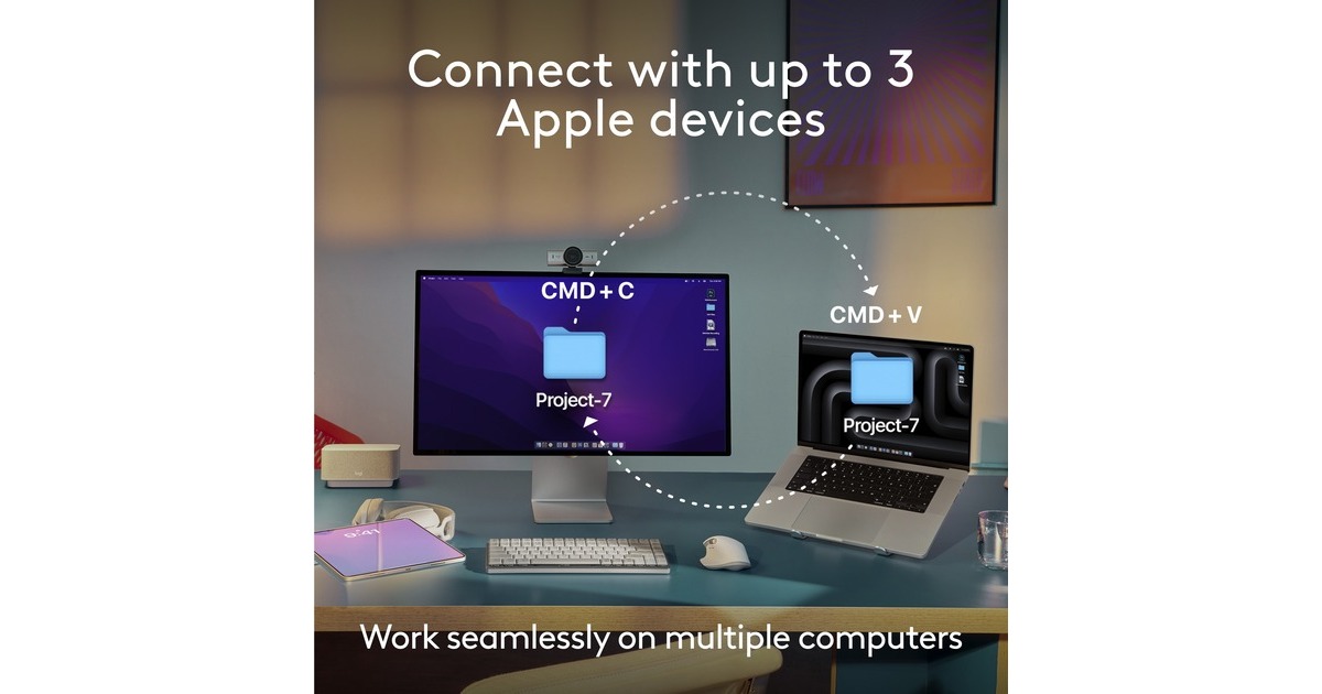LogitechMX Keys S for Mac, toetsenbord  (Lichtgrijs, US-International, Bluetooth Low Energy)
