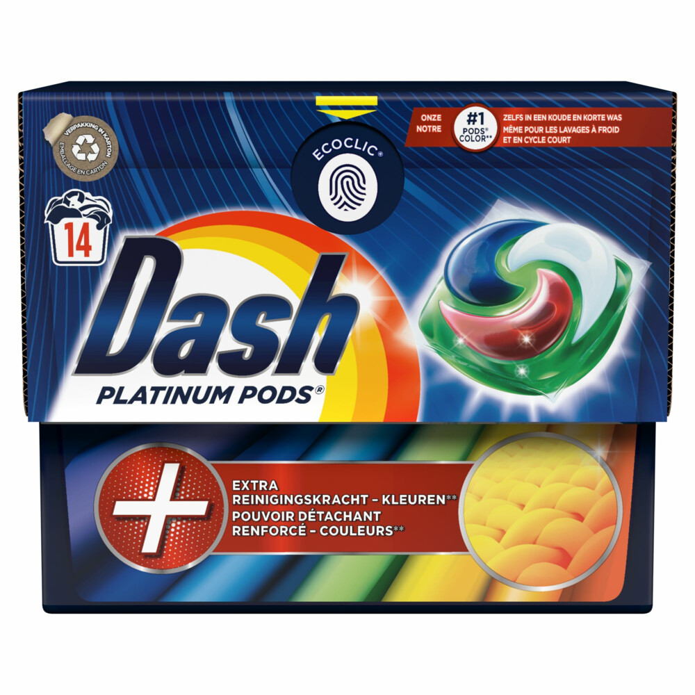 Dash Wascapsules Platinum Pods+ Kleur14 stuks