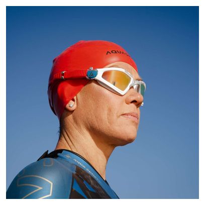 Bonnet de Bain Aquasphere Tri Cap Rouge Noir