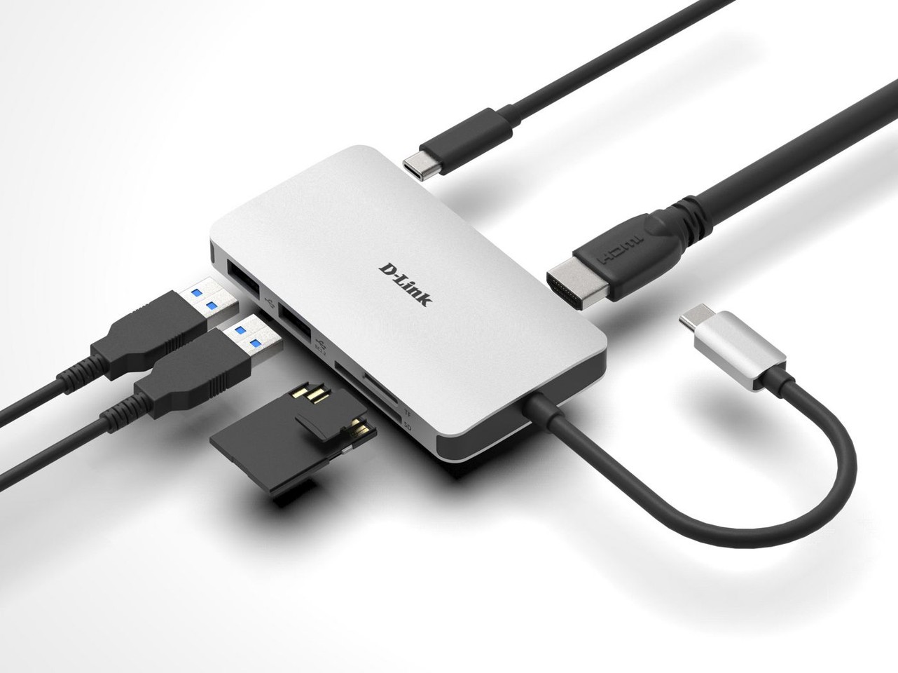 D-Link - Dockingstation 2xUSB 3.0, HDMI/USB-C, 4K UHD, 5 Gbit/s