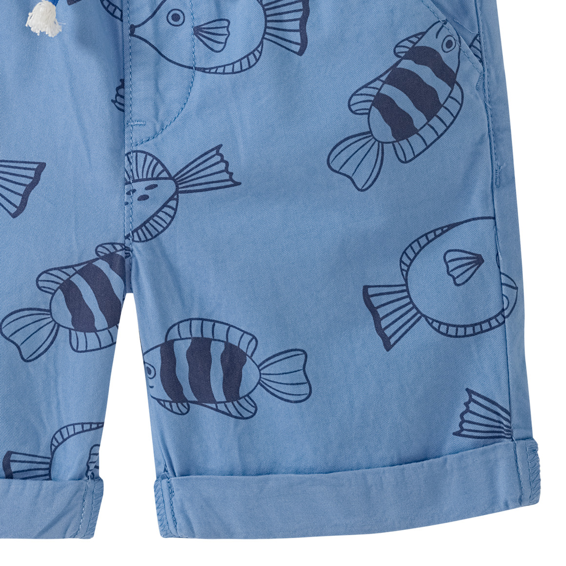 Topomini Baby Shorts mit Fisch-Allover blau