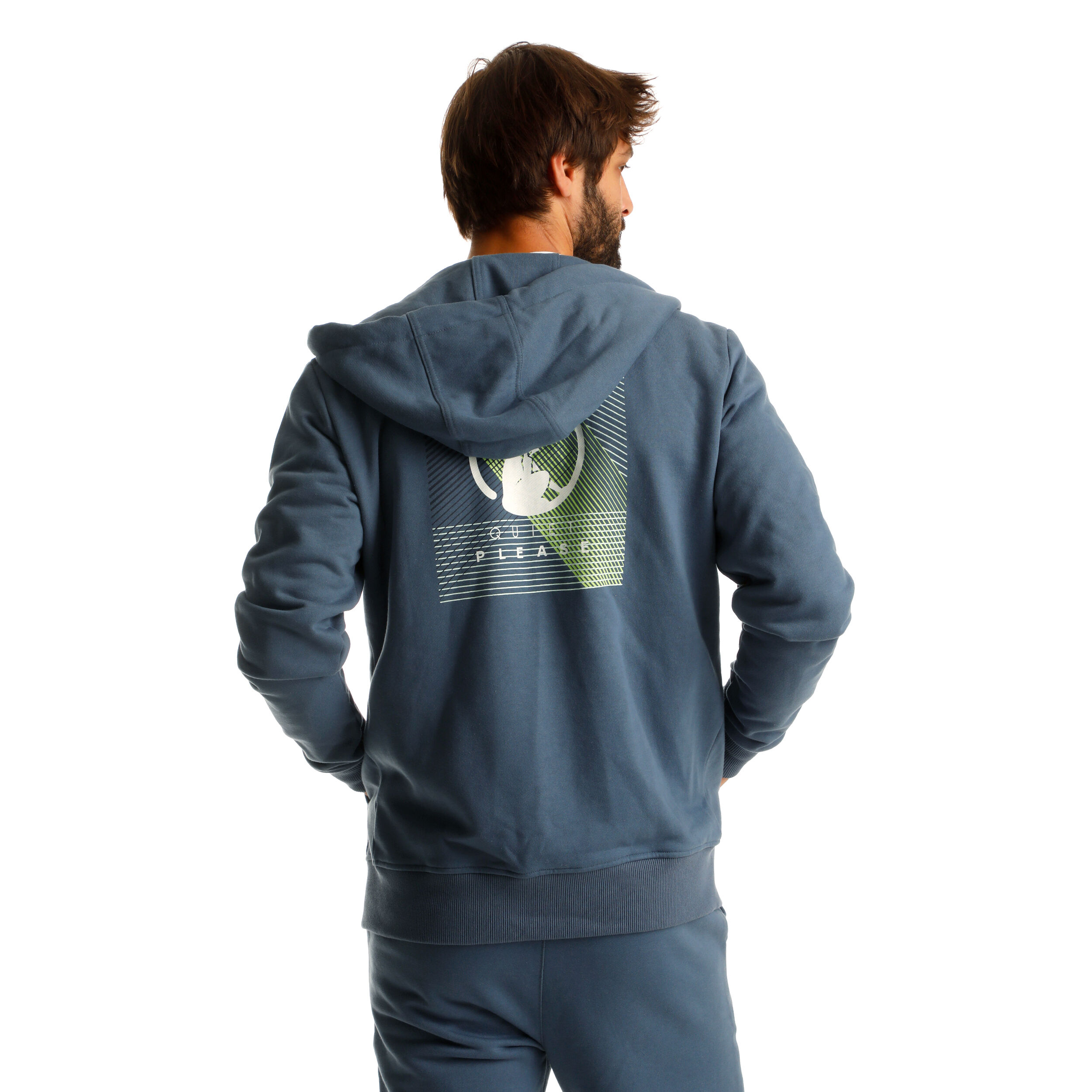 Quiet Please Linear Gilet En Coton Hommes - Bleu