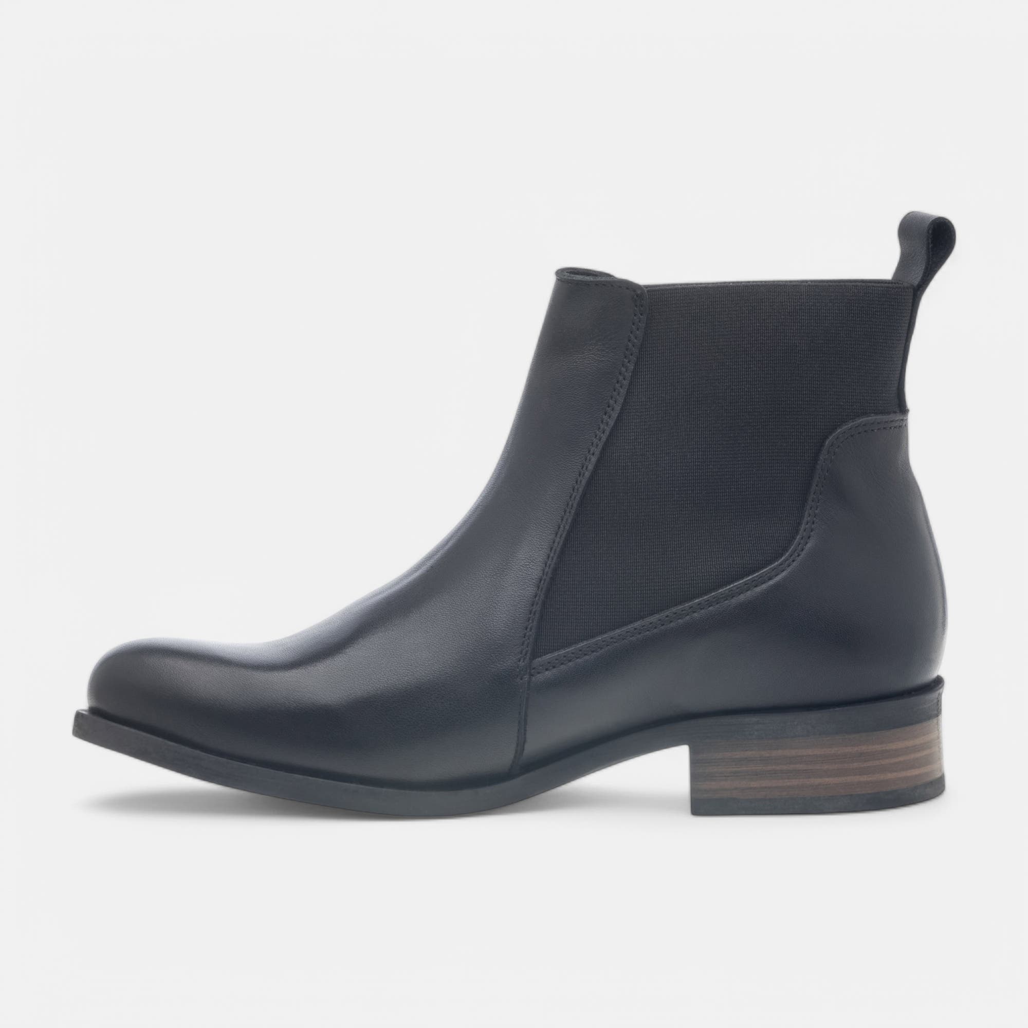 Boots chelsea Femme en cuir noir