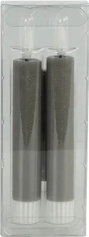 Countryfield Led dinerkaarsen - 2x st- grijs -H15cm - afstandsbediening