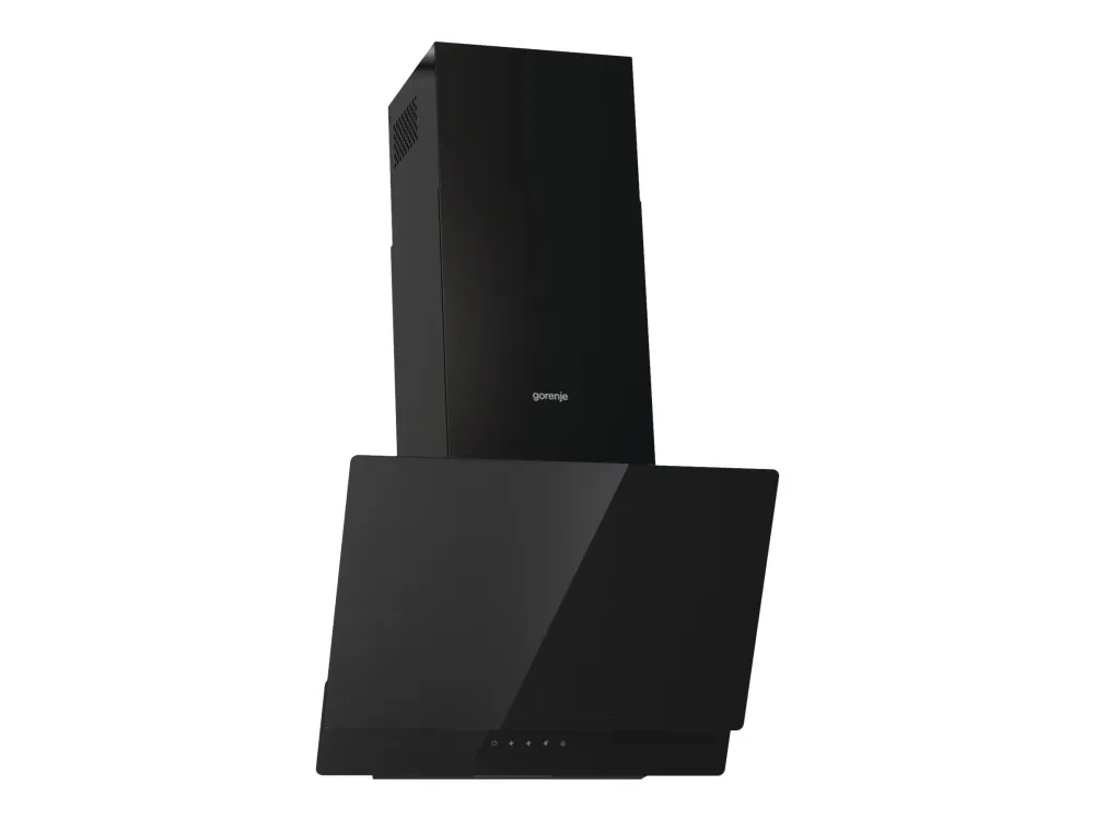 Gorenje Essential WHI649EB - Hætte - skorsten vinklet - bredde: 60 cm - dybde: 33.5 cm - udtrækning og recirkulation (-) - med intern motor - sort
